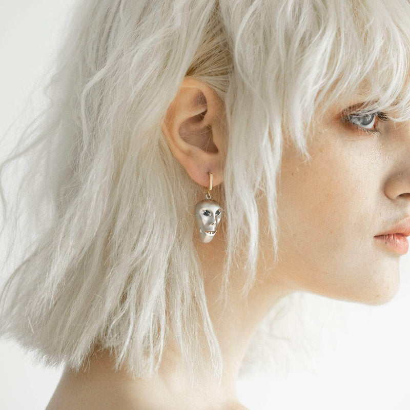 Earrings silver/gold Gorgo Blue Sapphire Mono Earring Gorgo Blue Sapphire Mono Earring, Earrings by GERMAN KABIRSKI