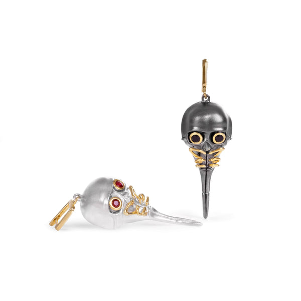 Earrings silver/gray/gold Iwwer Garnet and Black Spinel Earrings Iwwer Garnet and Black Spinel Earrings, Earrings by GERMAN KABIRSKI