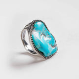 Ring 5.5 Lyia Turquoise and Black Spinel Ring Lyia Turquoise and Black Spinel Ring, Ring by GERMAN KABIRSKI