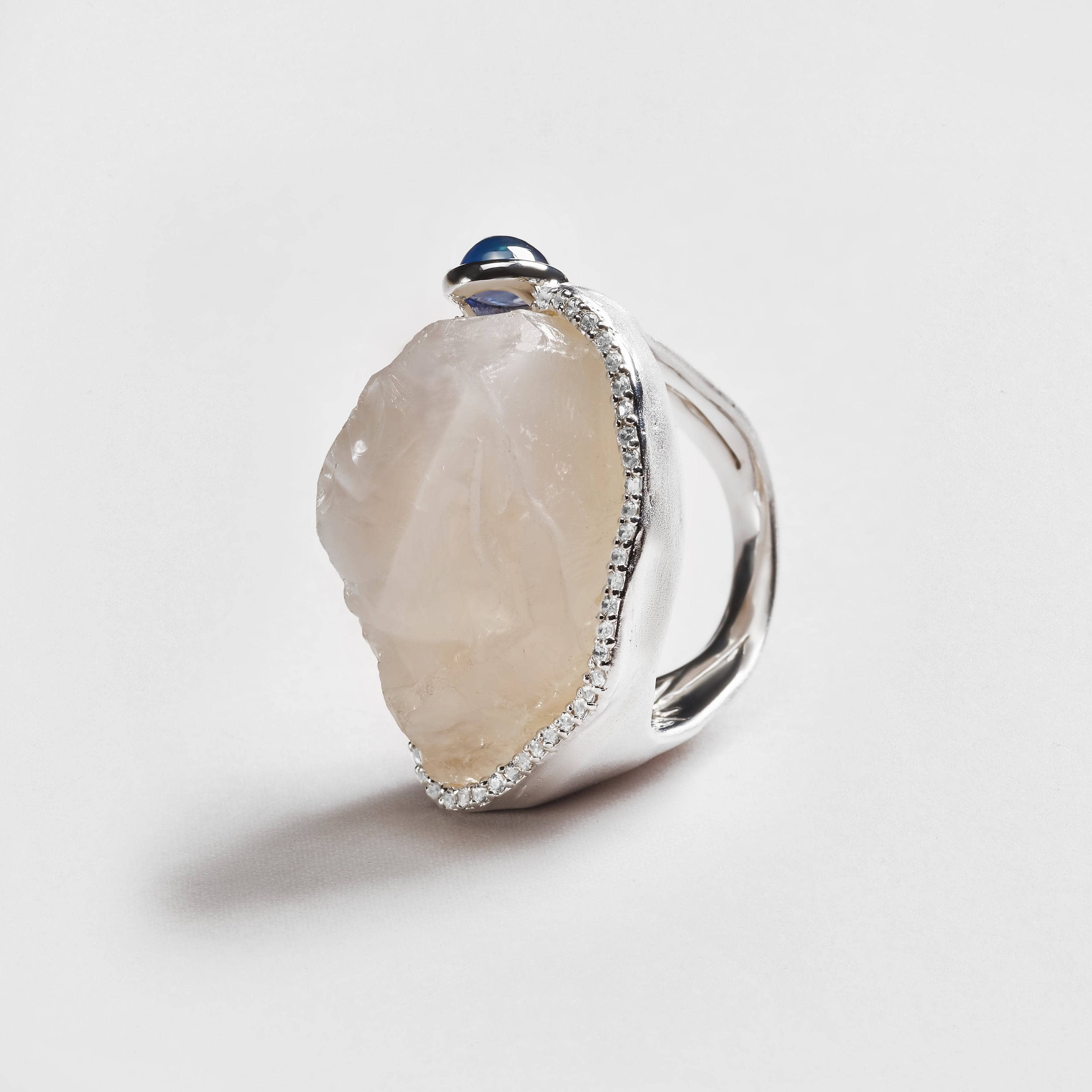 Adina Quartz and Sapphire and White Topaz Ring GERMAN KABIRSKI