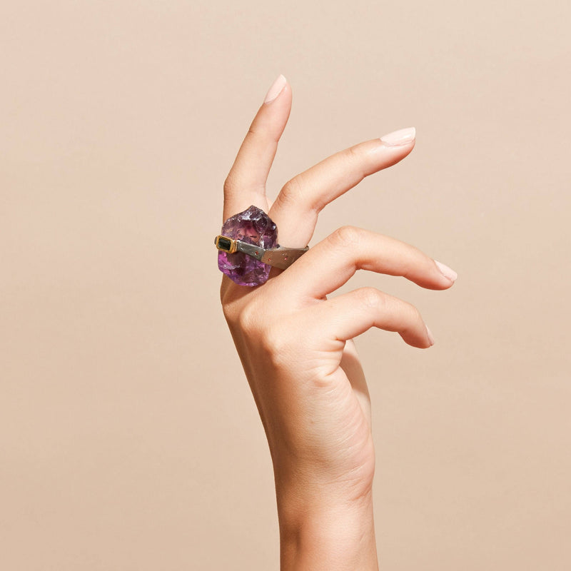 Ring 6 Aia Amethyst and Tourmaline Ring Aia Amethyst and Tourmaline Ring, Ring by GERMAN KABIRSKI