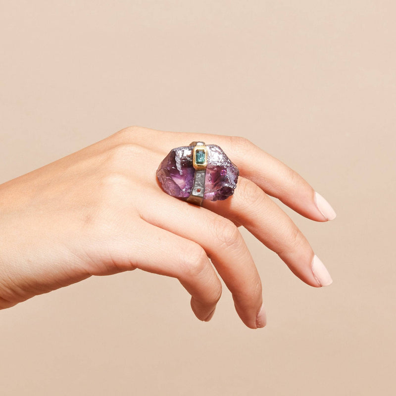 Ring 6 Aia Amethyst and Tourmaline Ring Aia Amethyst and Tourmaline Ring, Ring by GERMAN KABIRSKI
