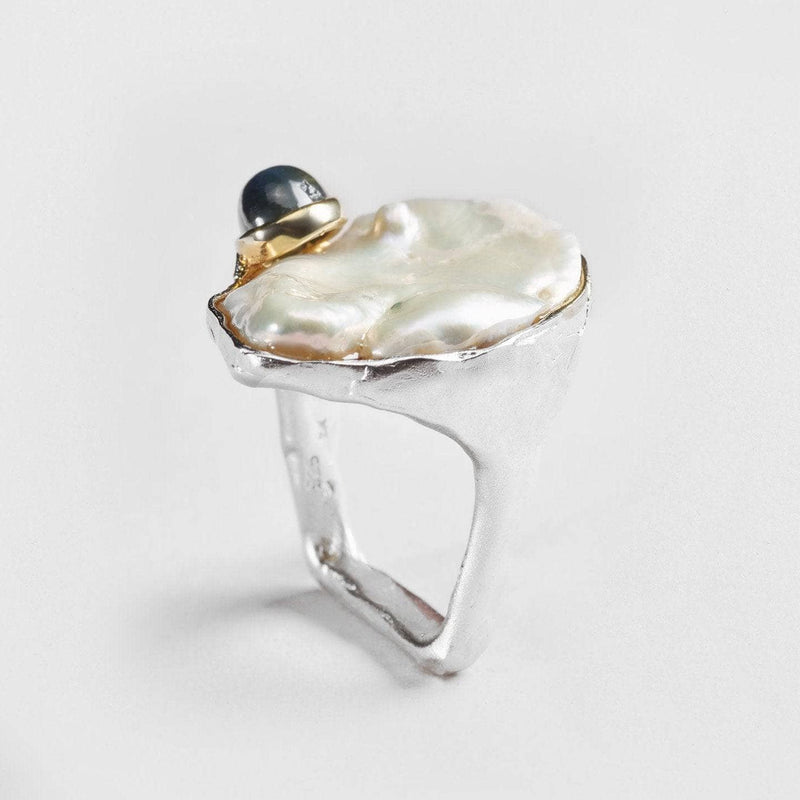 Ring 8 Narma Pearl and Sapphire Ring Narma Pearl and Sapphire Ring, Ring by GERMAN KABIRSKI
