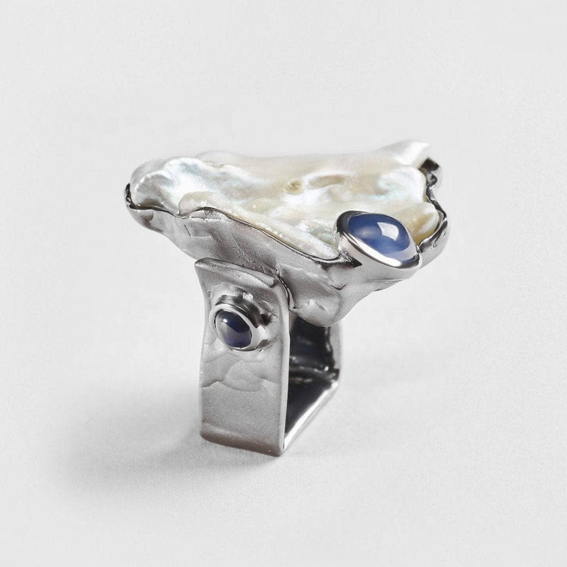 Ring 5.5 Galla Pearl and Sapphire Ring Galla Pearl and Sapphire Ring, Ring by GERMAN KABIRSKI