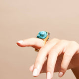 Ring 6 Odil Turquoise and Tourmaline Ring Odil Turquoise and Tourmaline Ring, Ring by GERMAN KABIRSKI