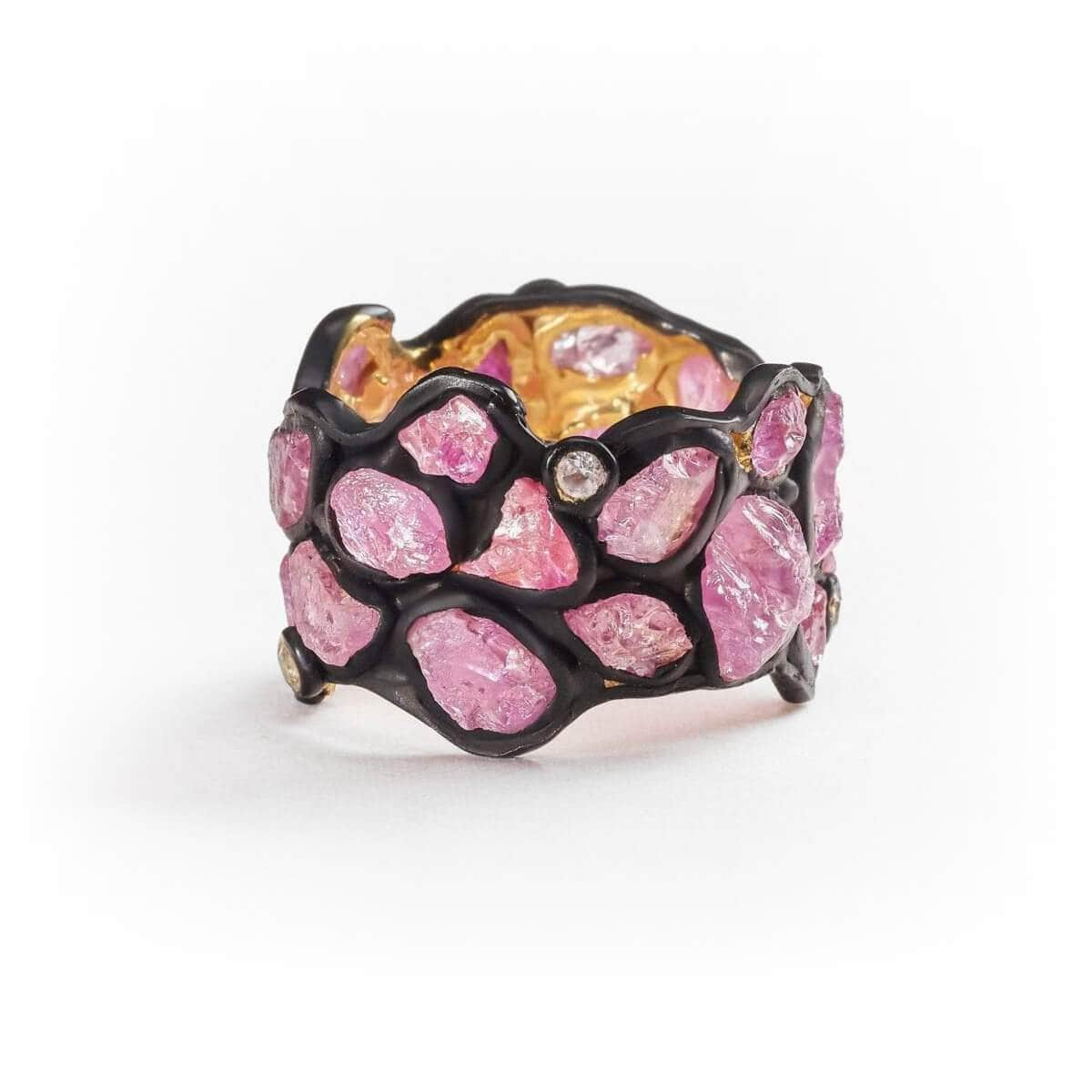 Adeola Spinel and White Topaz Ring GERMAN KABIRSKI