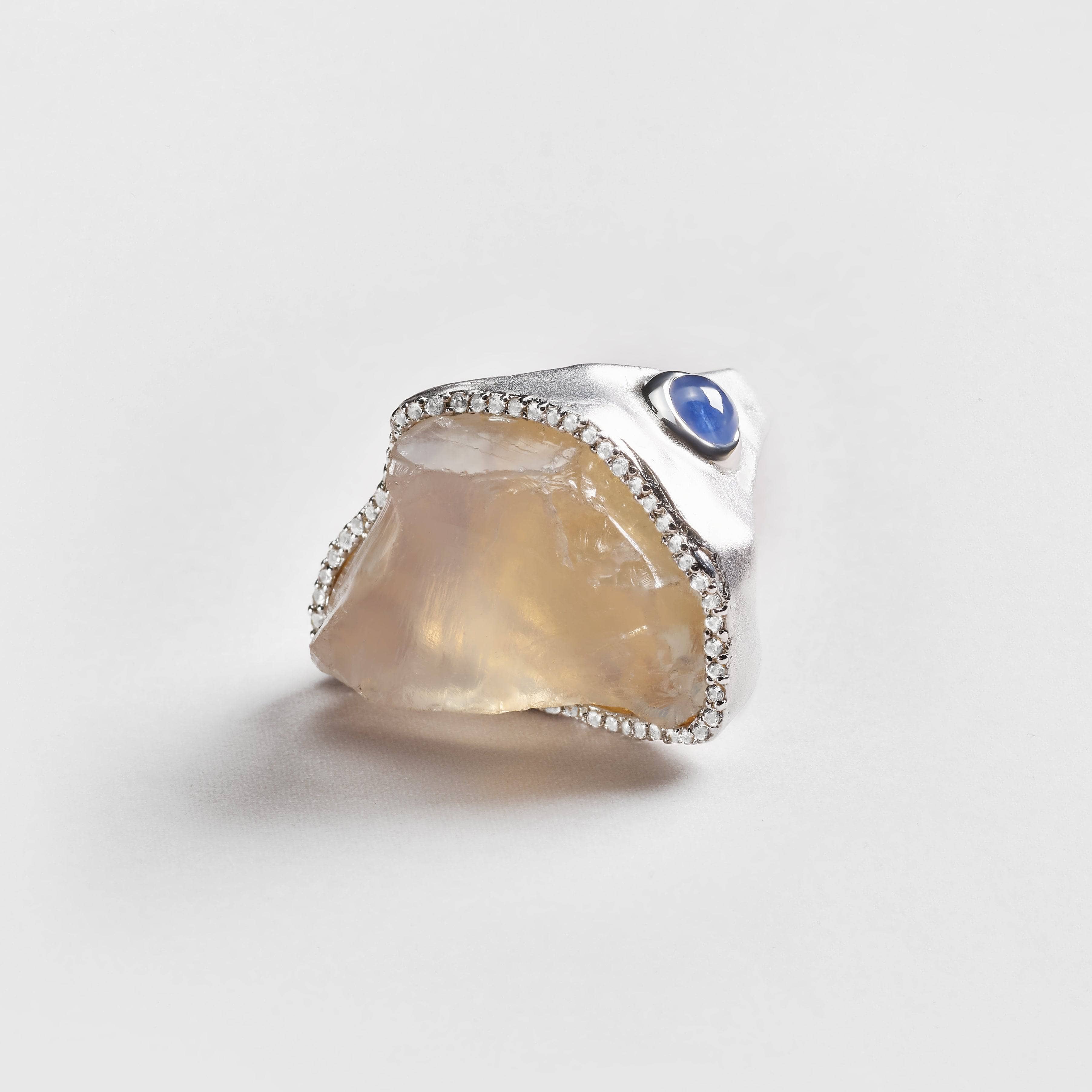 Adina Quartz and Sapphire and White Topaz Ring GERMAN KABIRSKI