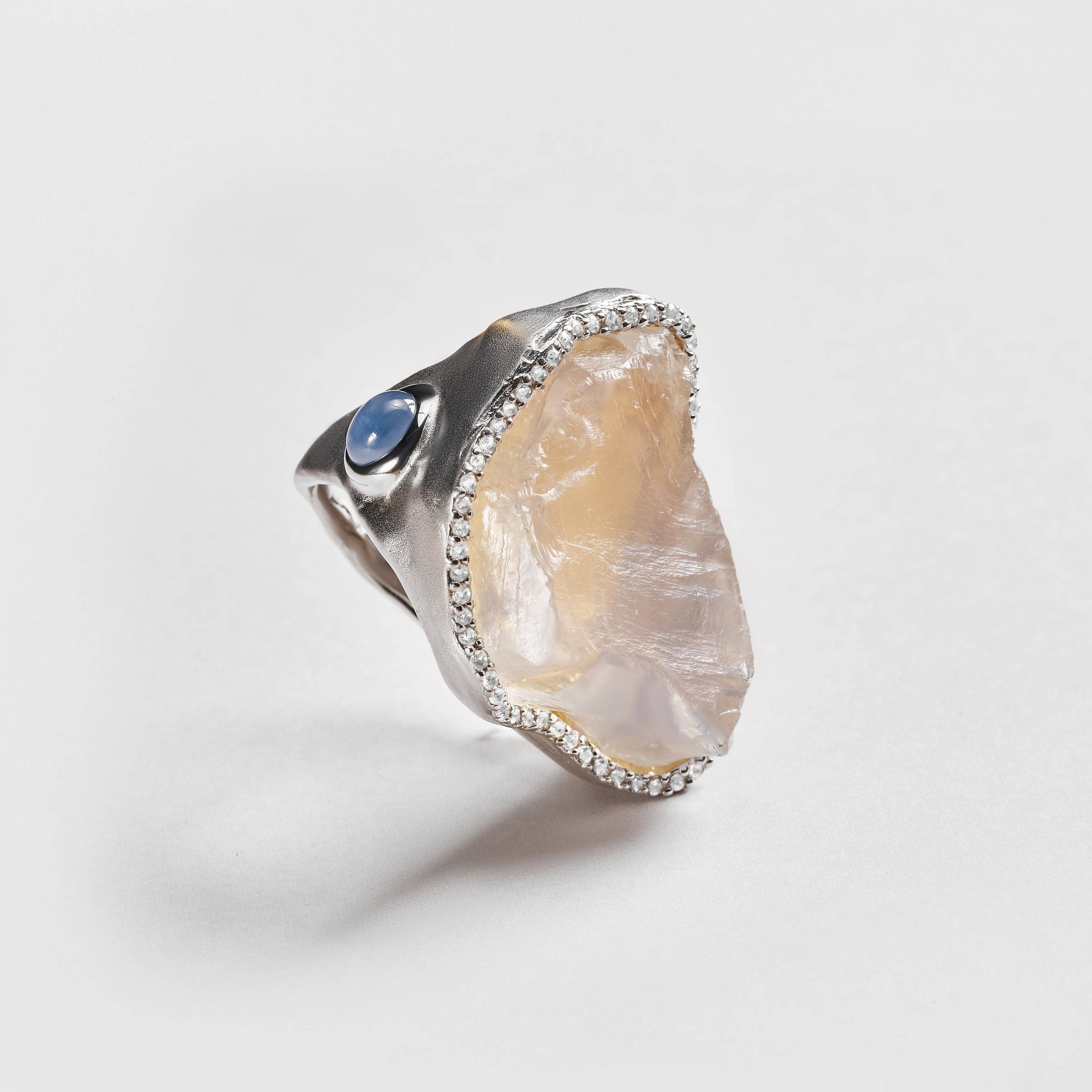 Adina Quartz and Sapphire and White Topaz Ring GERMAN KABIRSKI