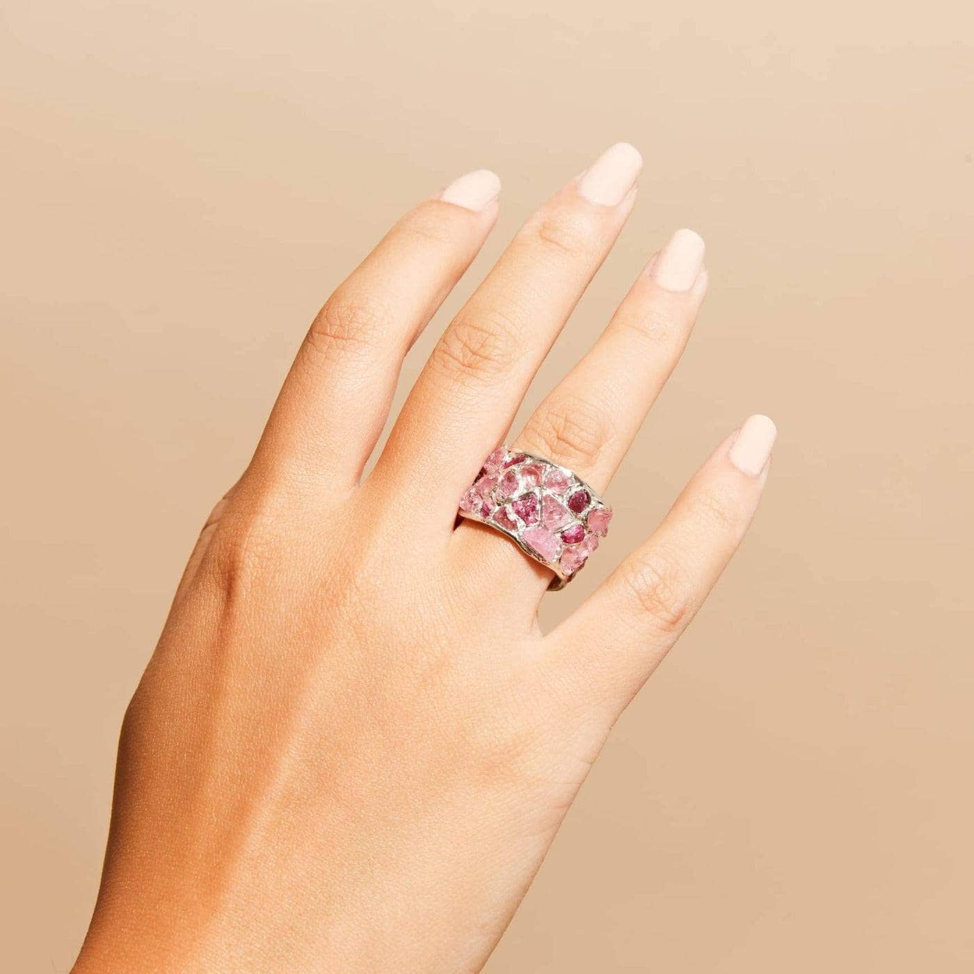 Alcina Ruby Pink Sapphire Silver Ring GERMAN KABIRSKI