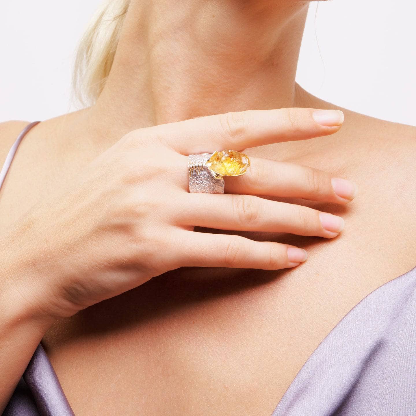 Corliss Citrine Rough Ring GERMAN KABIRSKI