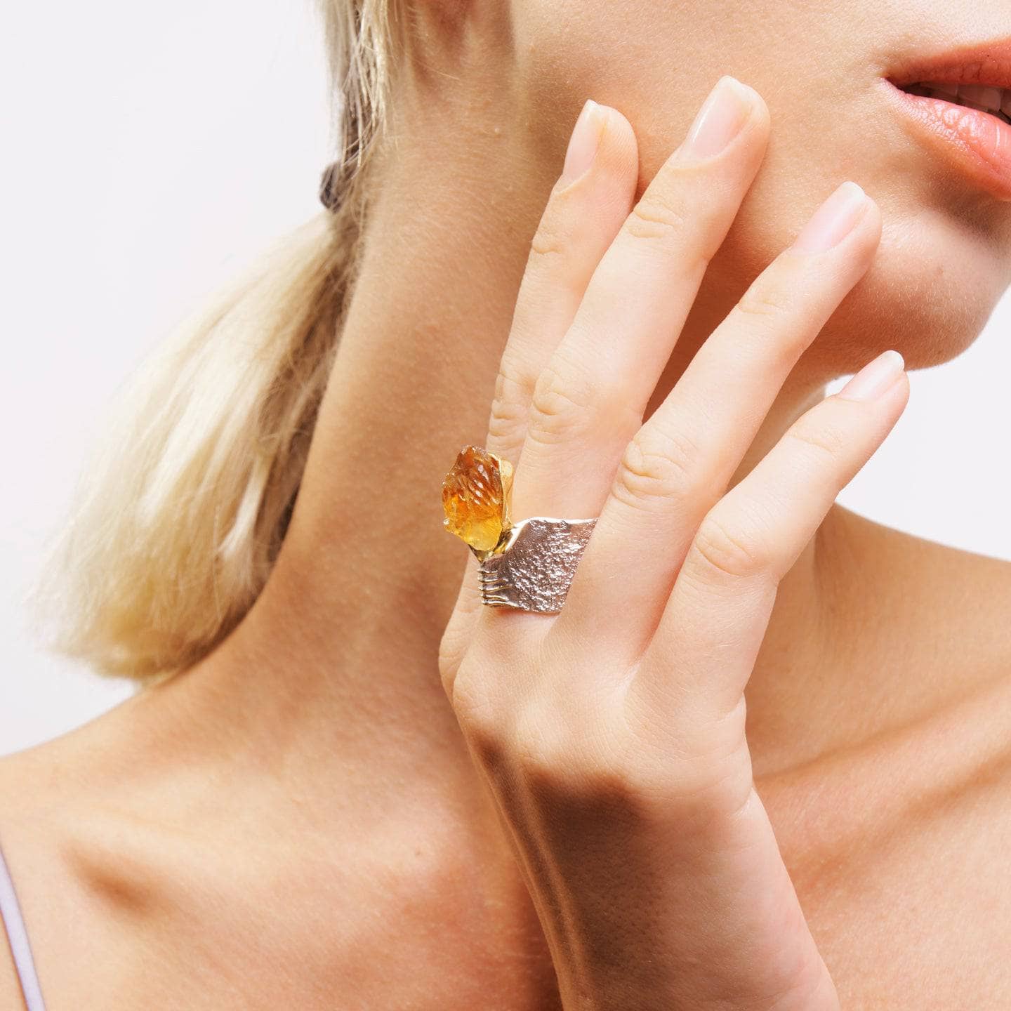 Corliss Citrine Rough Ring GERMAN KABIRSKI