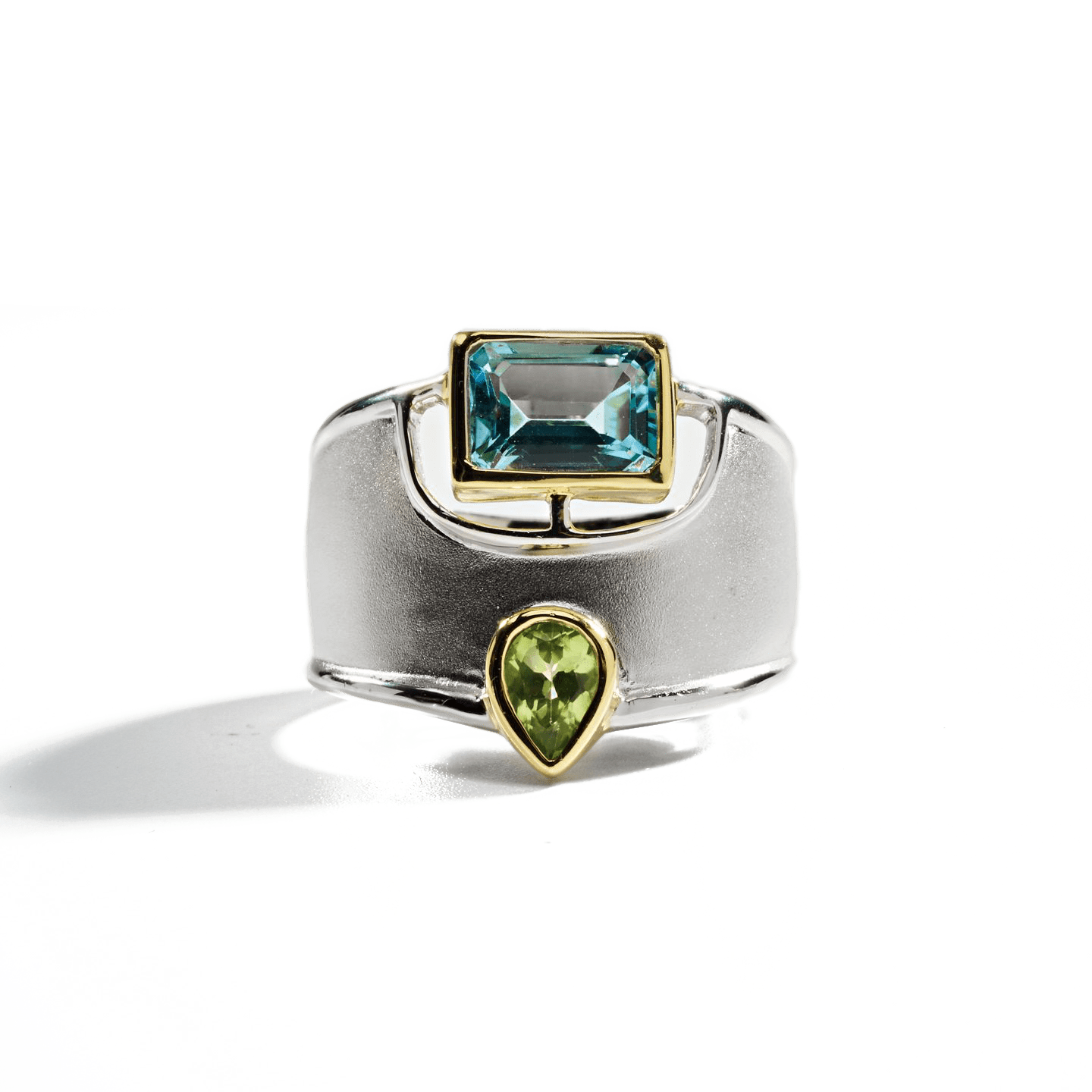 Deko Blue Topaz and Peridot Ring GERMAN KABIRSKI