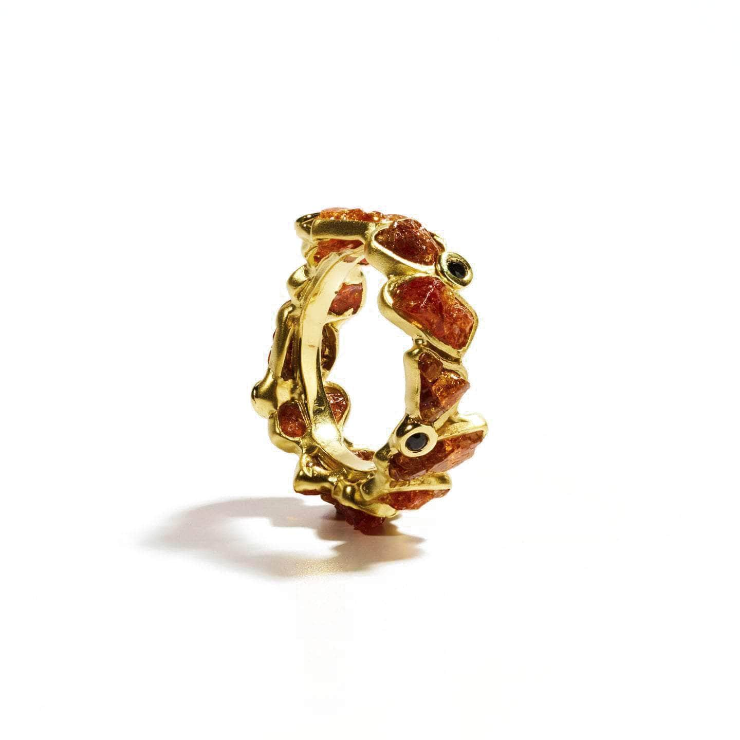 Delos Spessartine and Black Spinel Ring (Gold 18K) GERMAN KABIRSKI