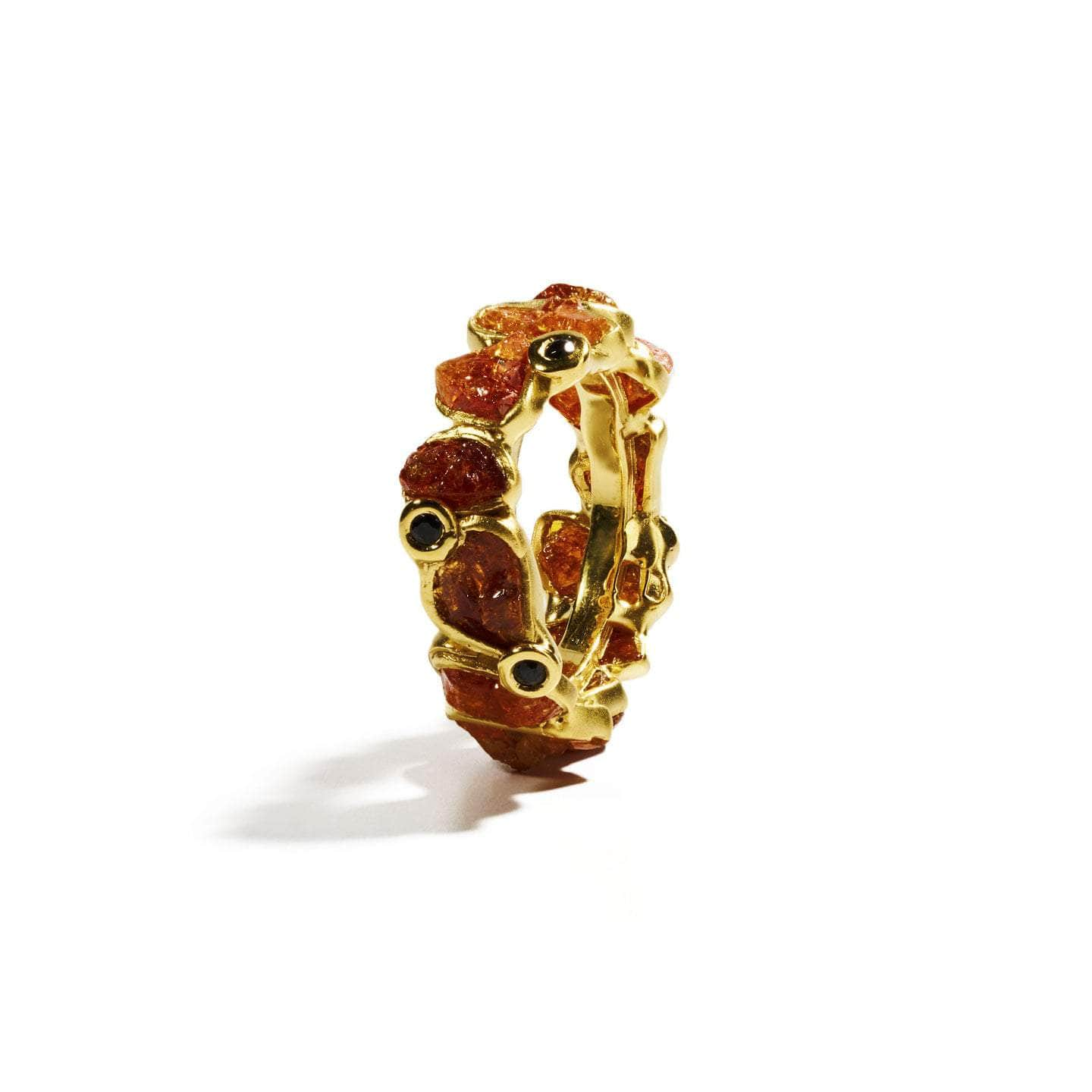 Delos Spessartine and Black Spinel Ring (Gold 18K) GERMAN KABIRSKI