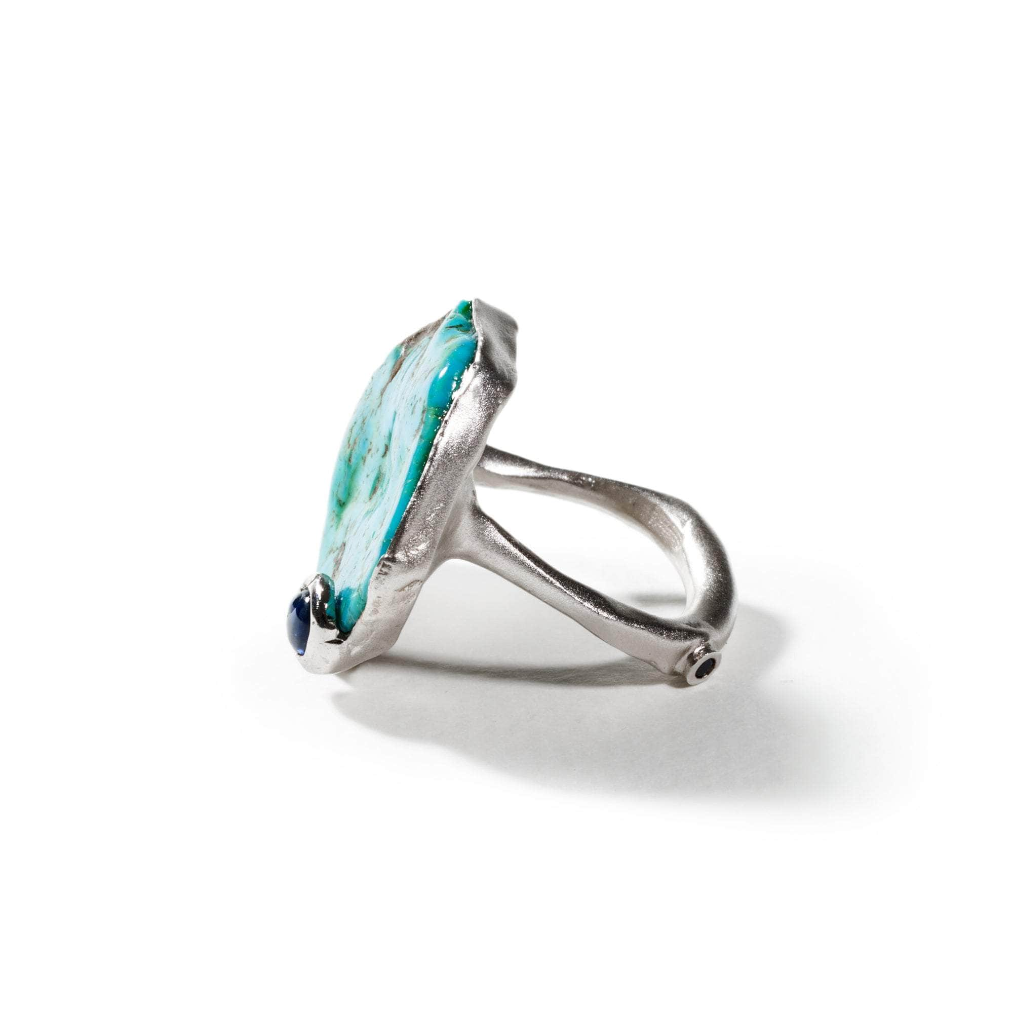 Grami Turquoise and Blue Sapphire Ring GERMAN KABIRSKI