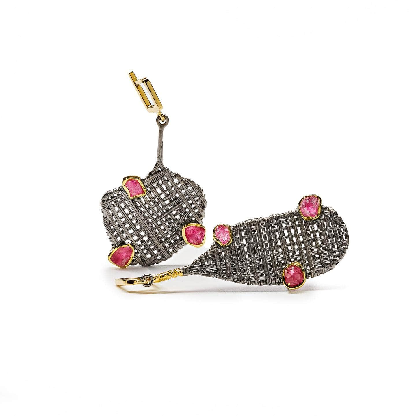 Kavvi Pink Spinel Rough Earrings GERMAN KABIRSKI