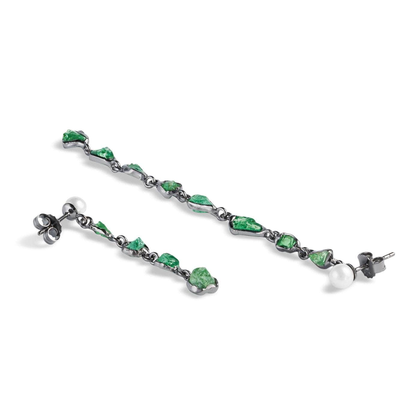 Orphic Tsavorite Earrings (Pin&Pearl) GERMAN KABIRSKI