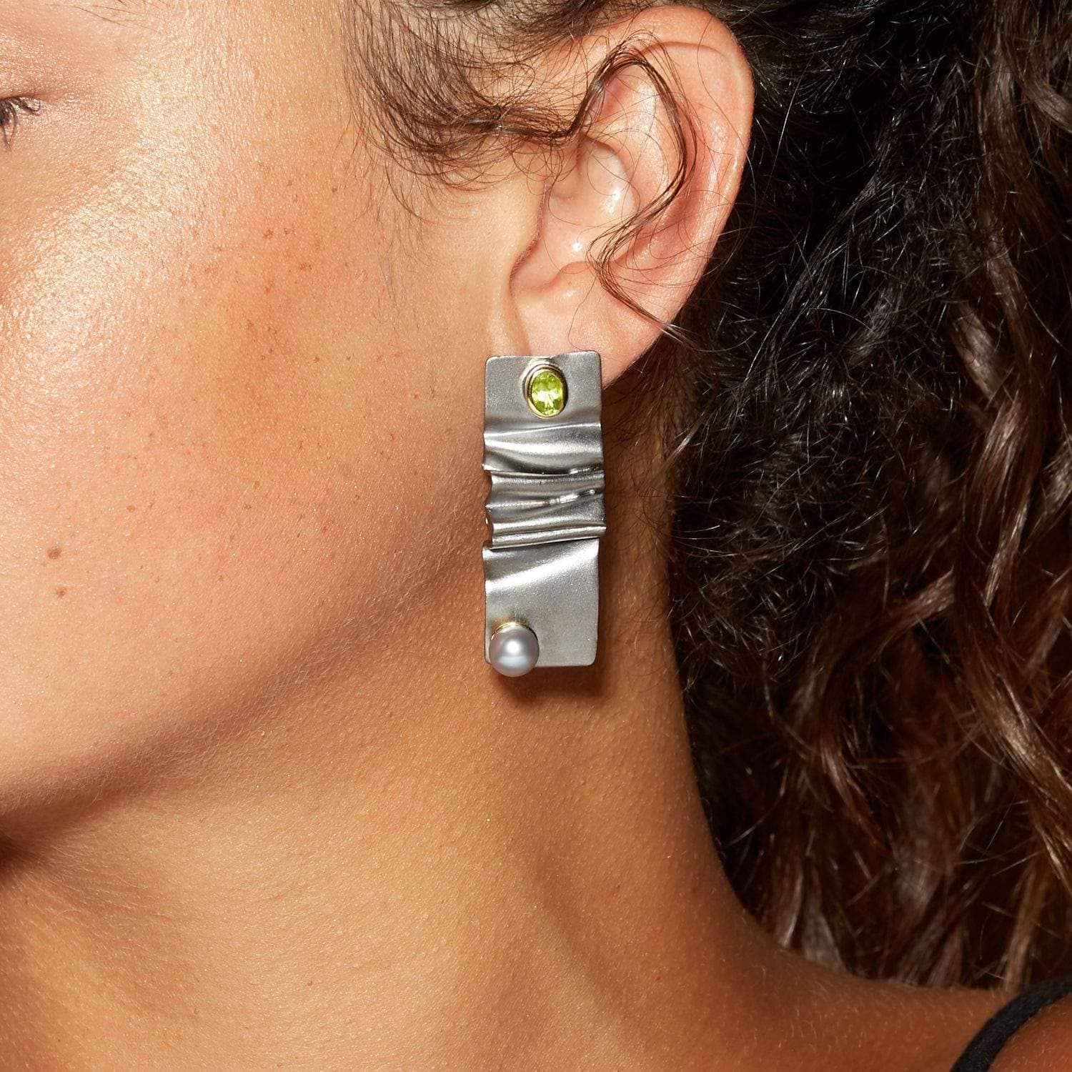 Corisande Peridot and Pearl Earrings GERMAN KABIRSKI