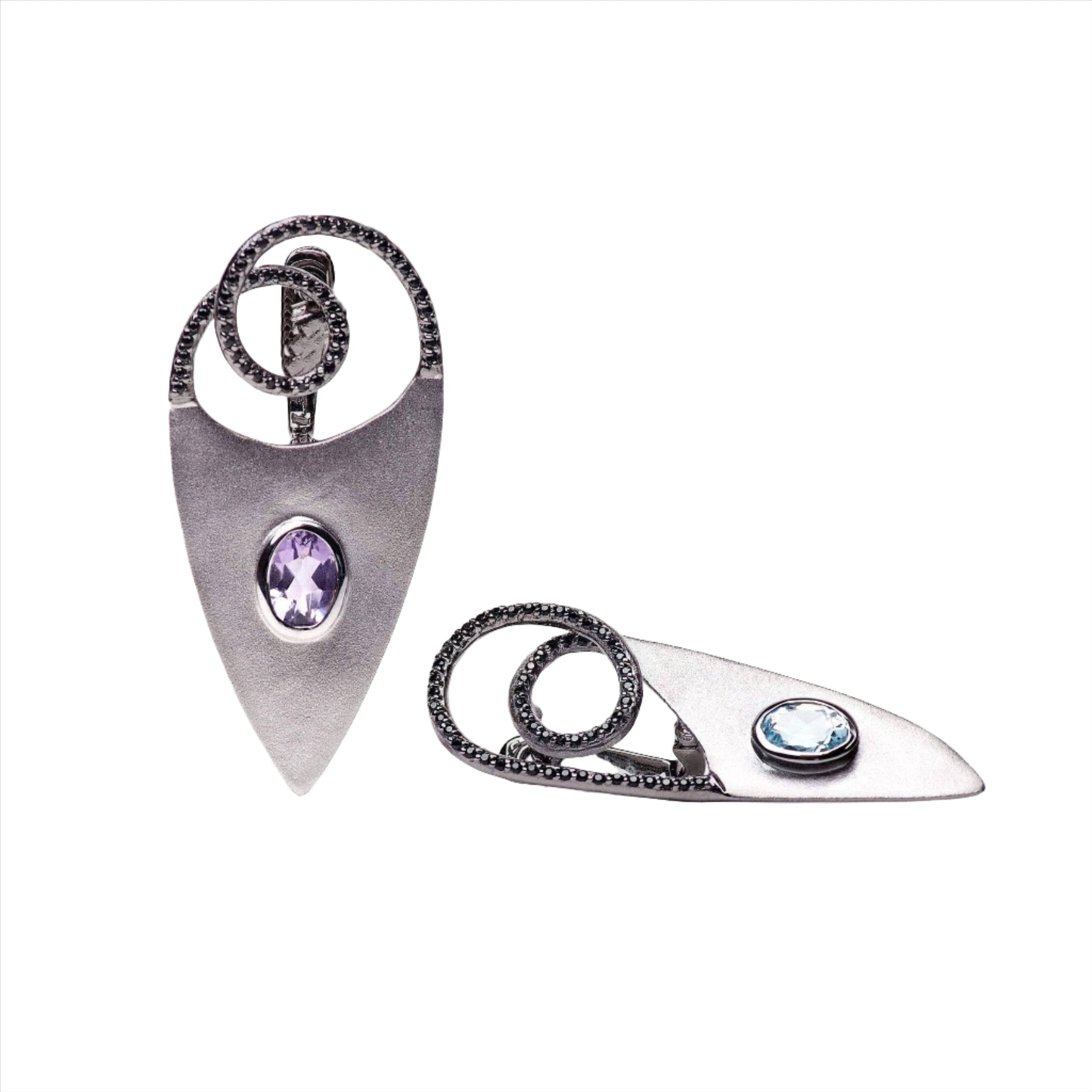 Telumis Amethyst and Blue Topaz Earrings GERMAN KABIRSKI