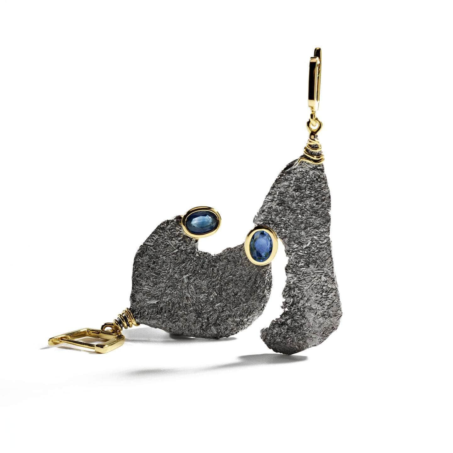 Ferencia Blue Sapphire Earrings (Black Rhodium) GERMAN KABIRSKI