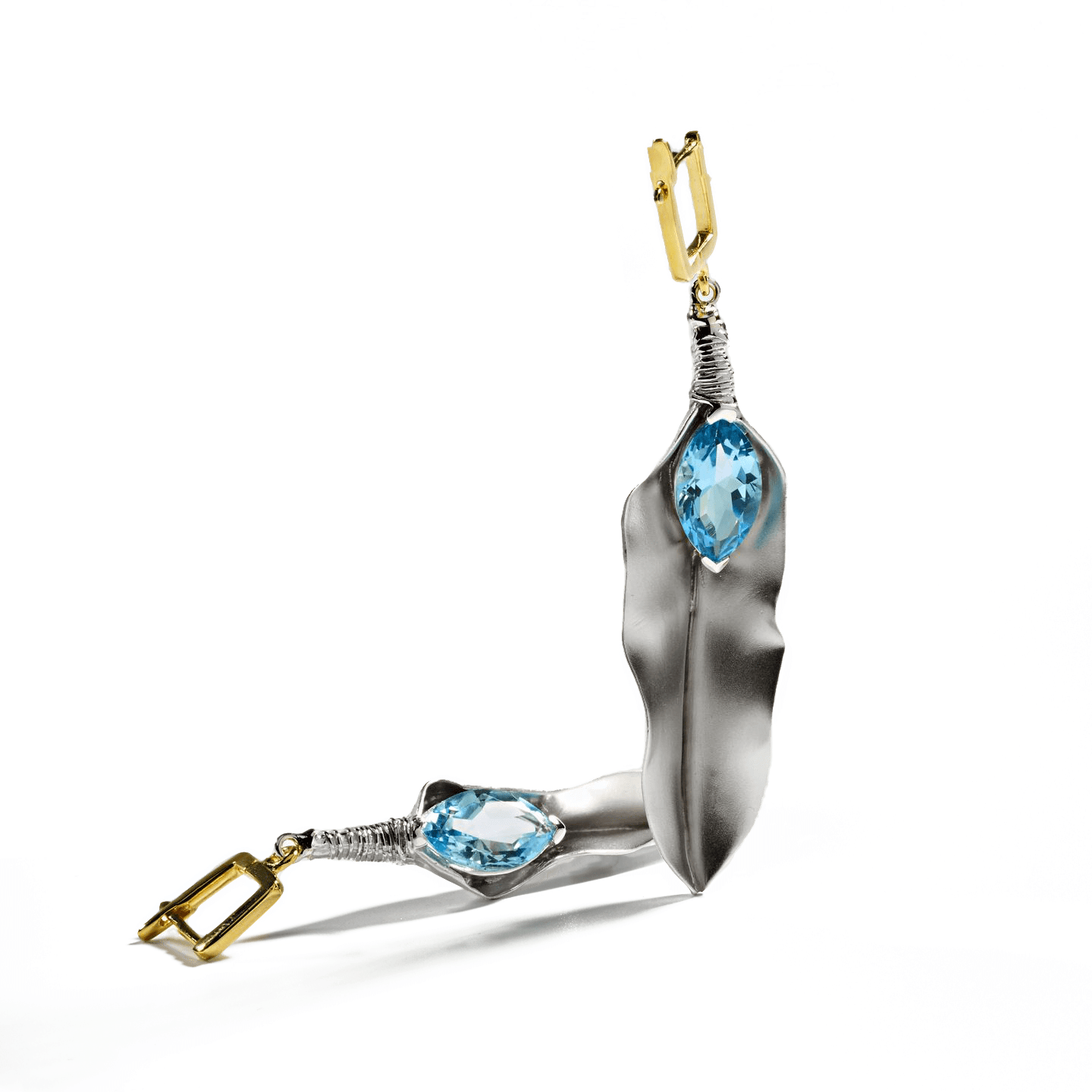 Deileni Blue Topaz Earrings (White Rhodium) GERMAN KABIRSKI