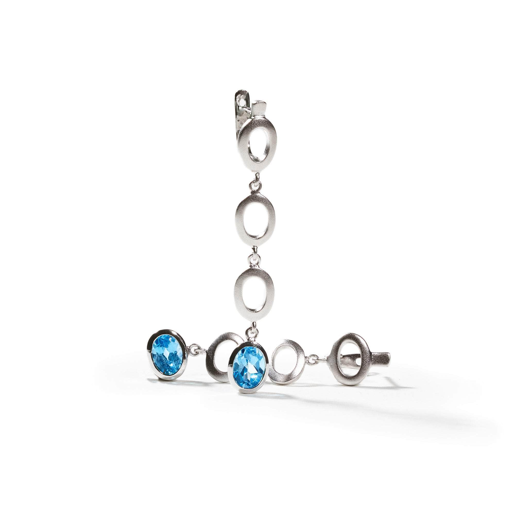 Ovalor Blue Topaz Earrings GERMAN KABIRSKI