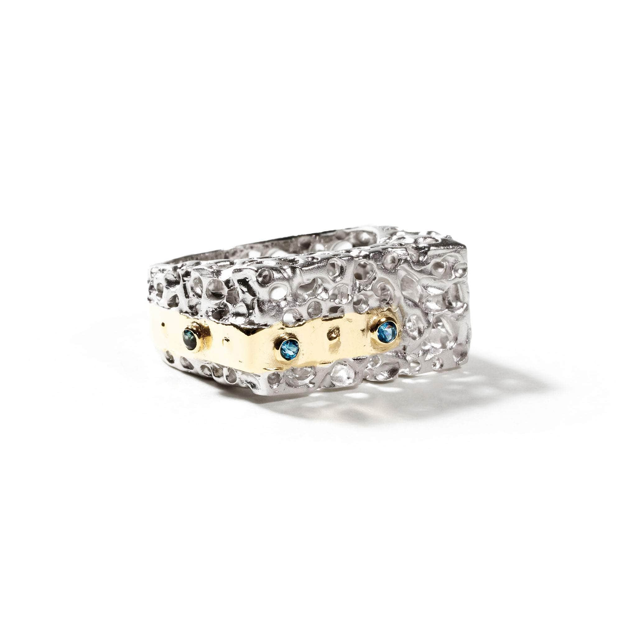 Luft London Blue Topaz Ring (White Rhodium) GERMAN KABIRSKI