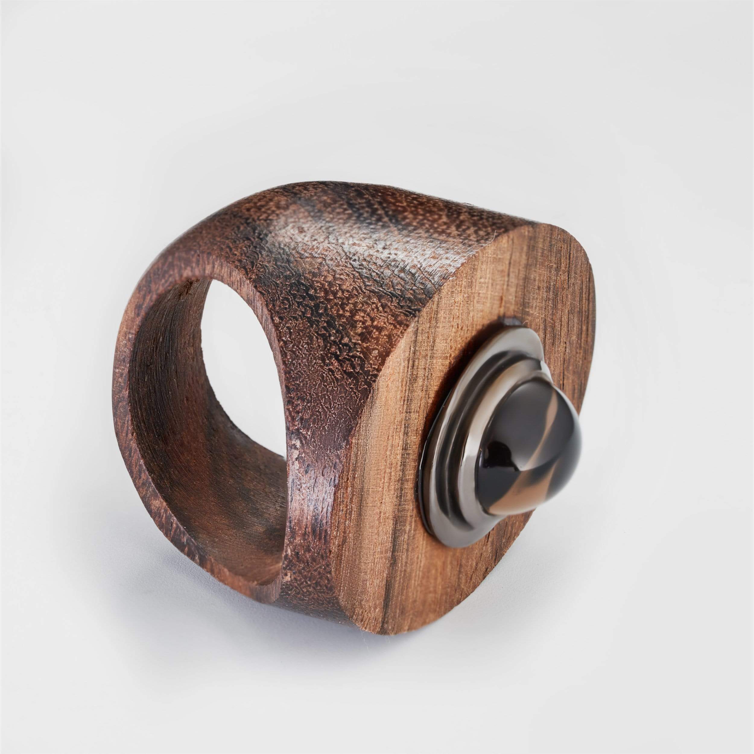 Mayana Smoky Quartz Wood Ring GERMAN KABIRSKI