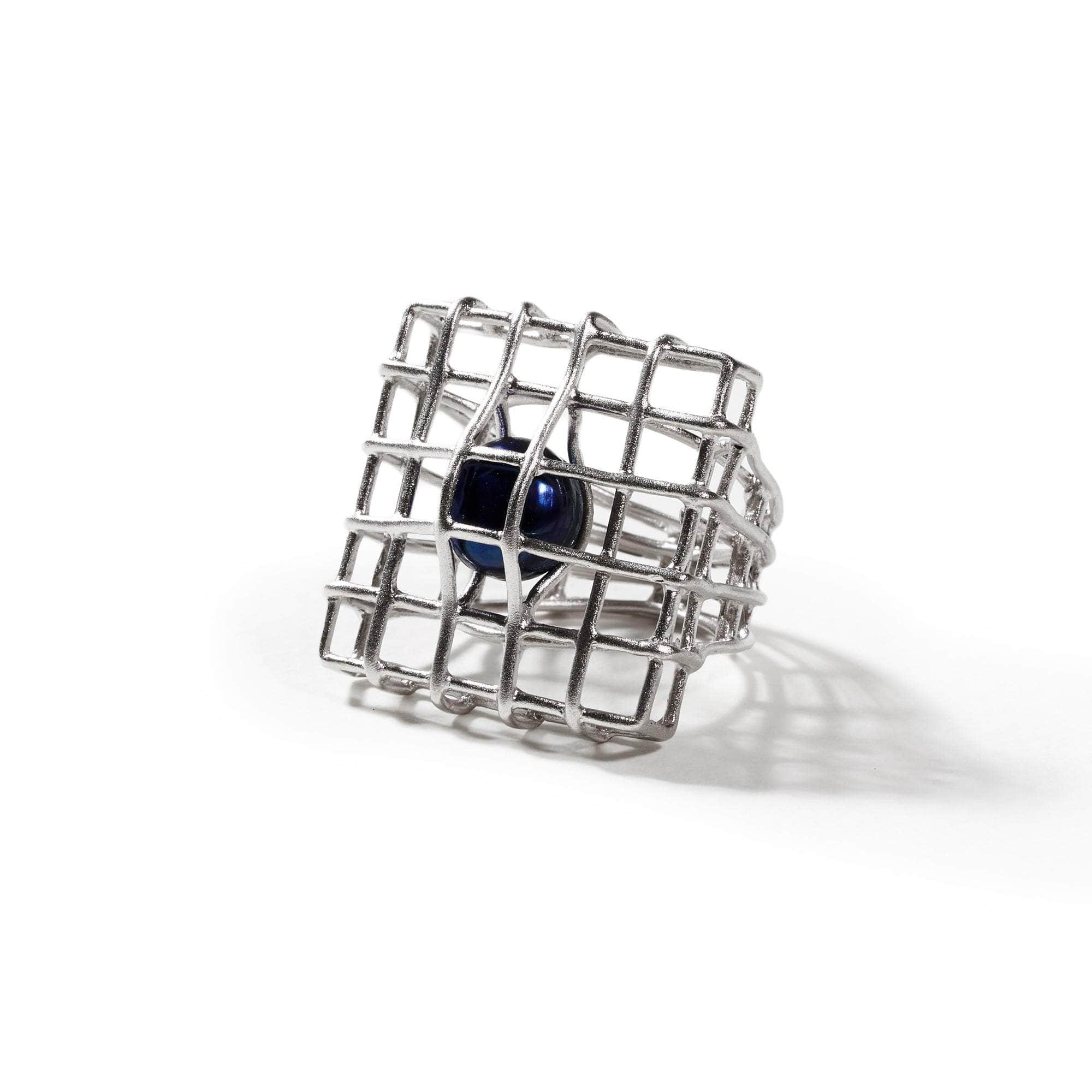 Menos Black Pearl Ring (White Rhodium) GERMAN KABIRSKI