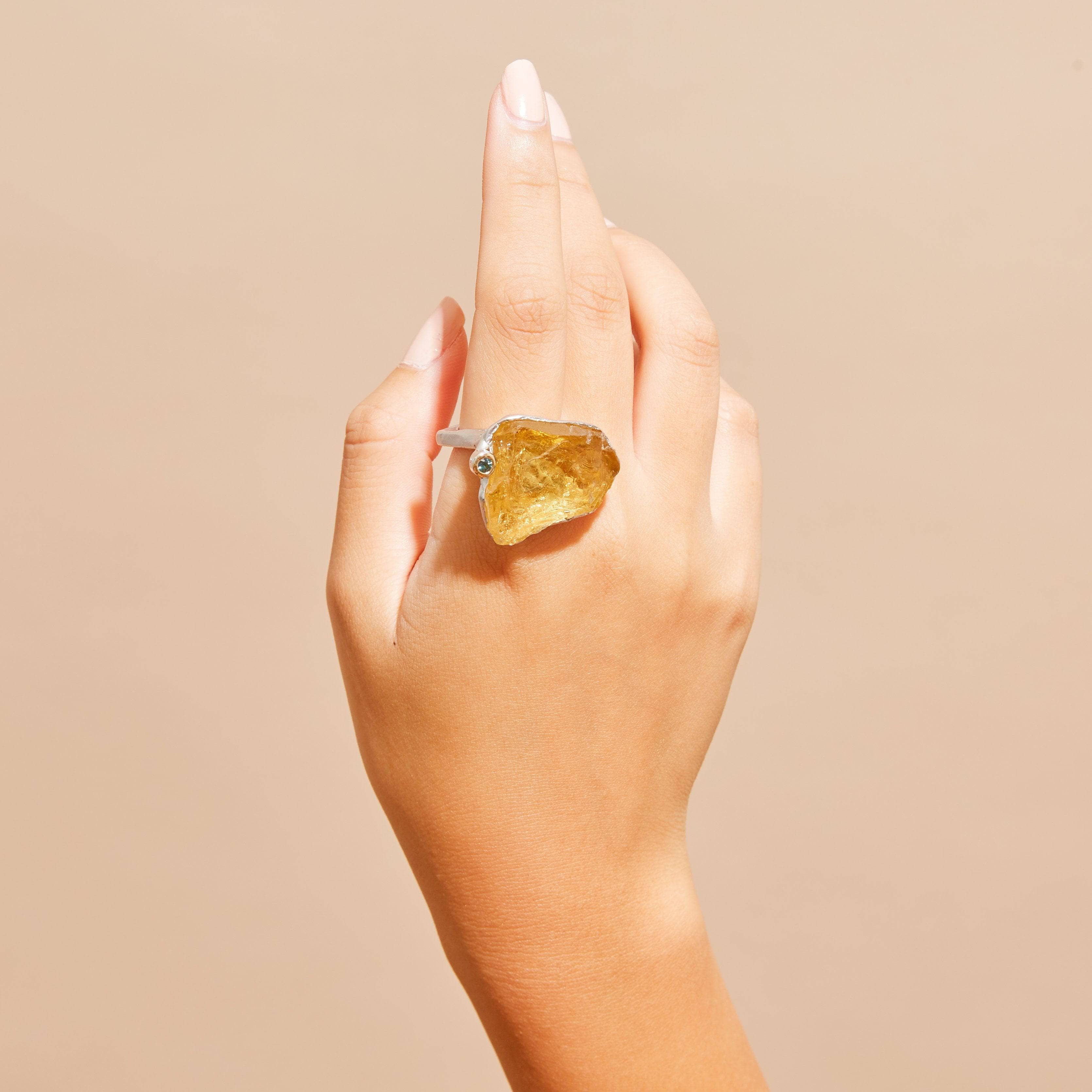 Misen Citrine and Sapphire Ring GERMAN KABIRSKI