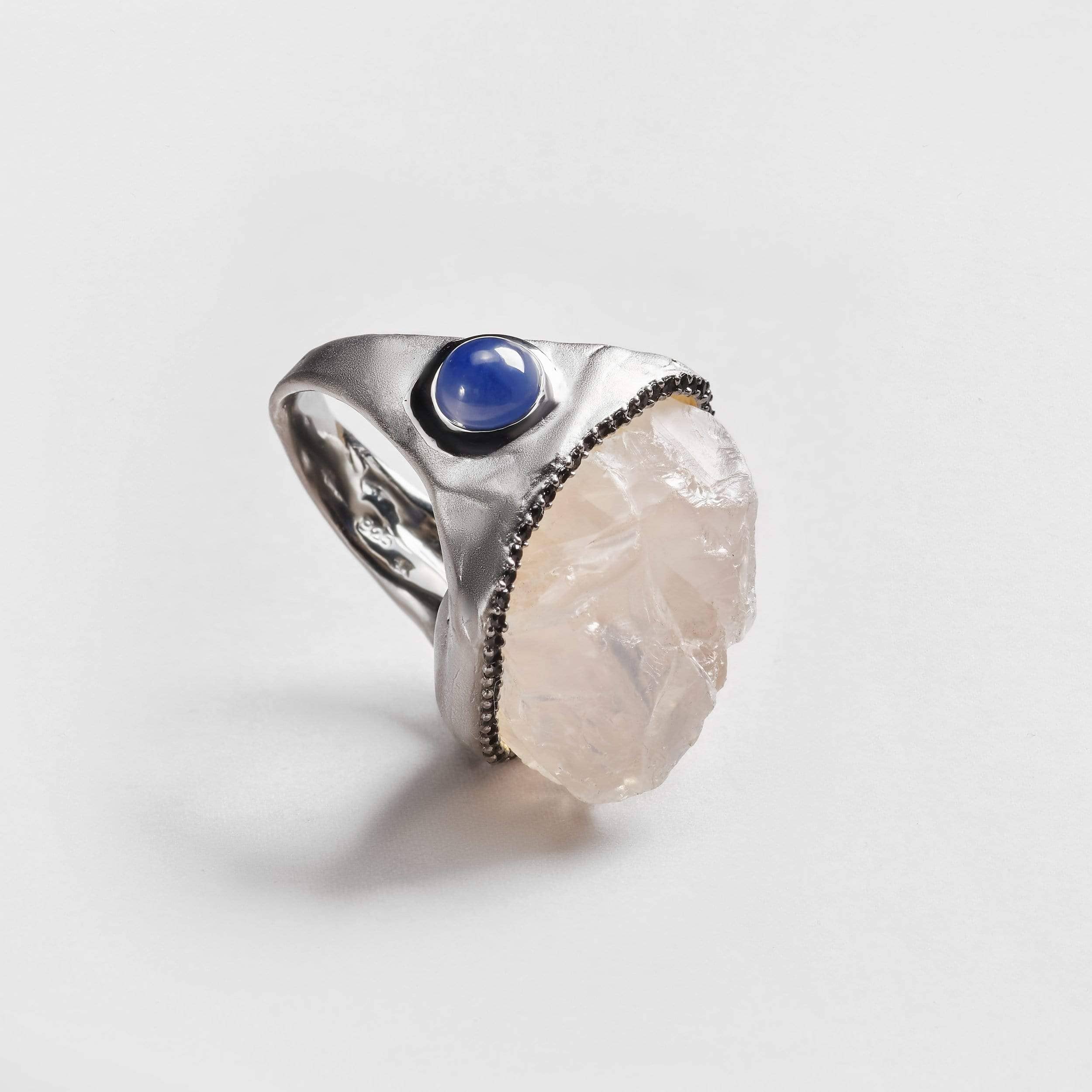 Odalie Quartz and Sapphire and Black Spinel Ring GERMAN KABIRSKI