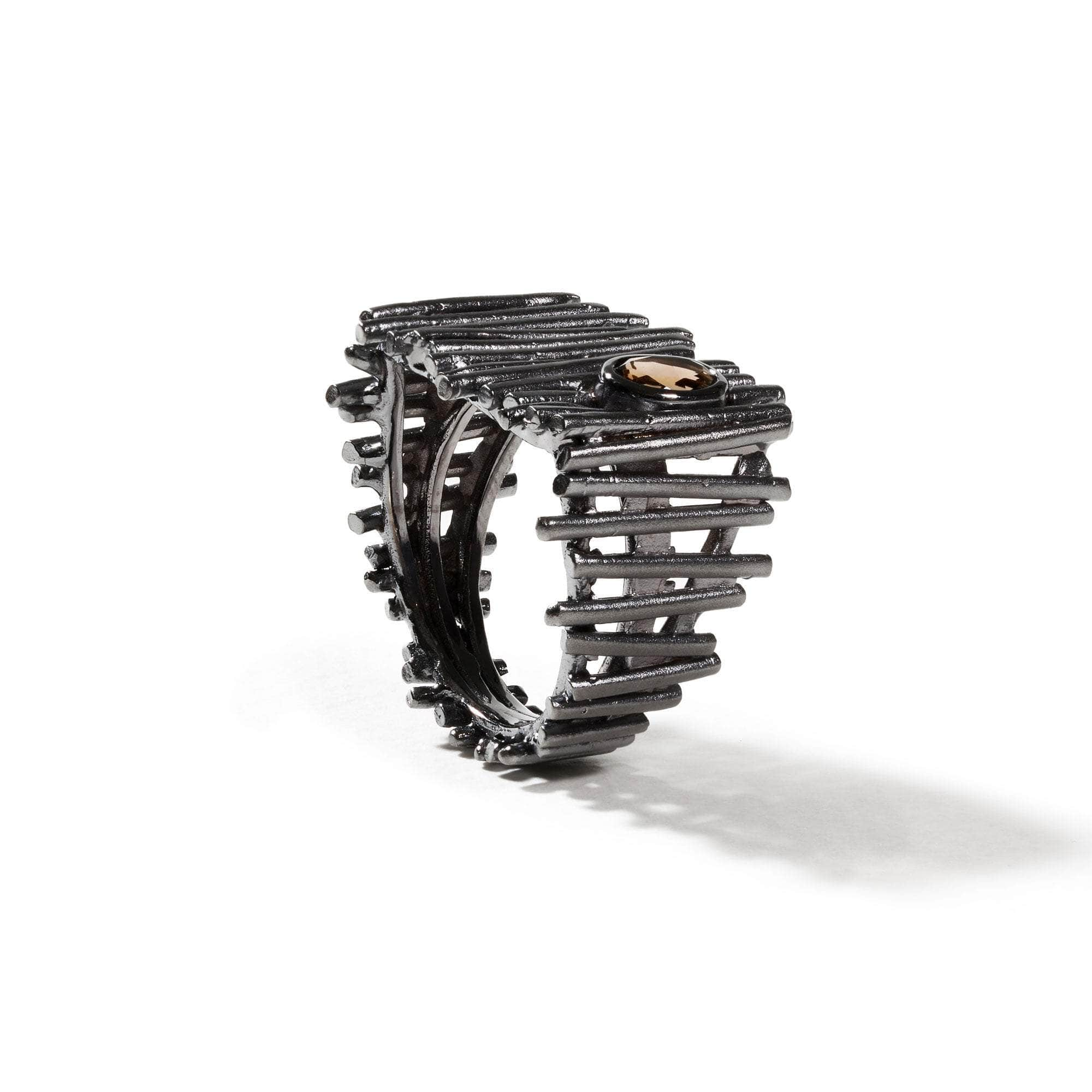 Taia Smoky Quartz Ring (Black Rhodium) GERMAN KABIRSKI