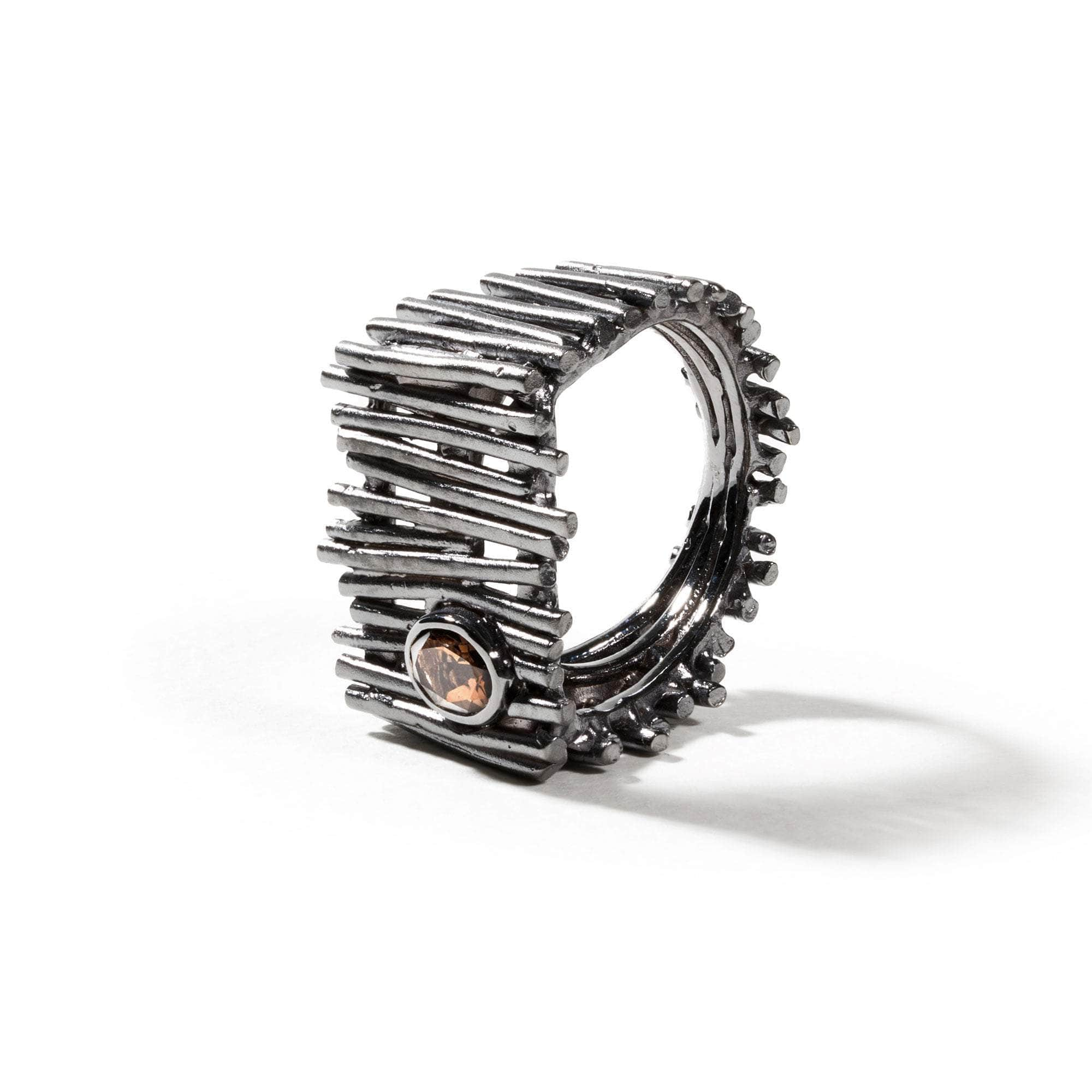 Taia Smoky Quartz Ring (Black Rhodium) GERMAN KABIRSKI