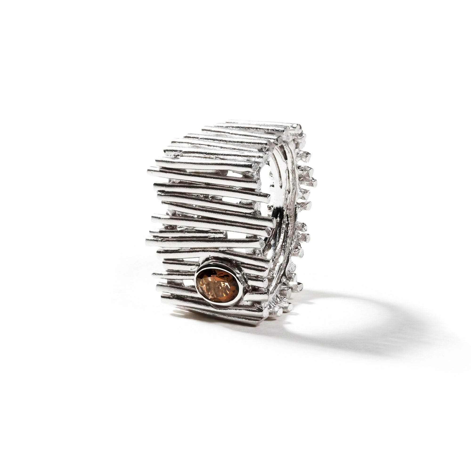 Taia Smoky Quartz Ring (White Rhodium) GERMAN KABIRSKI