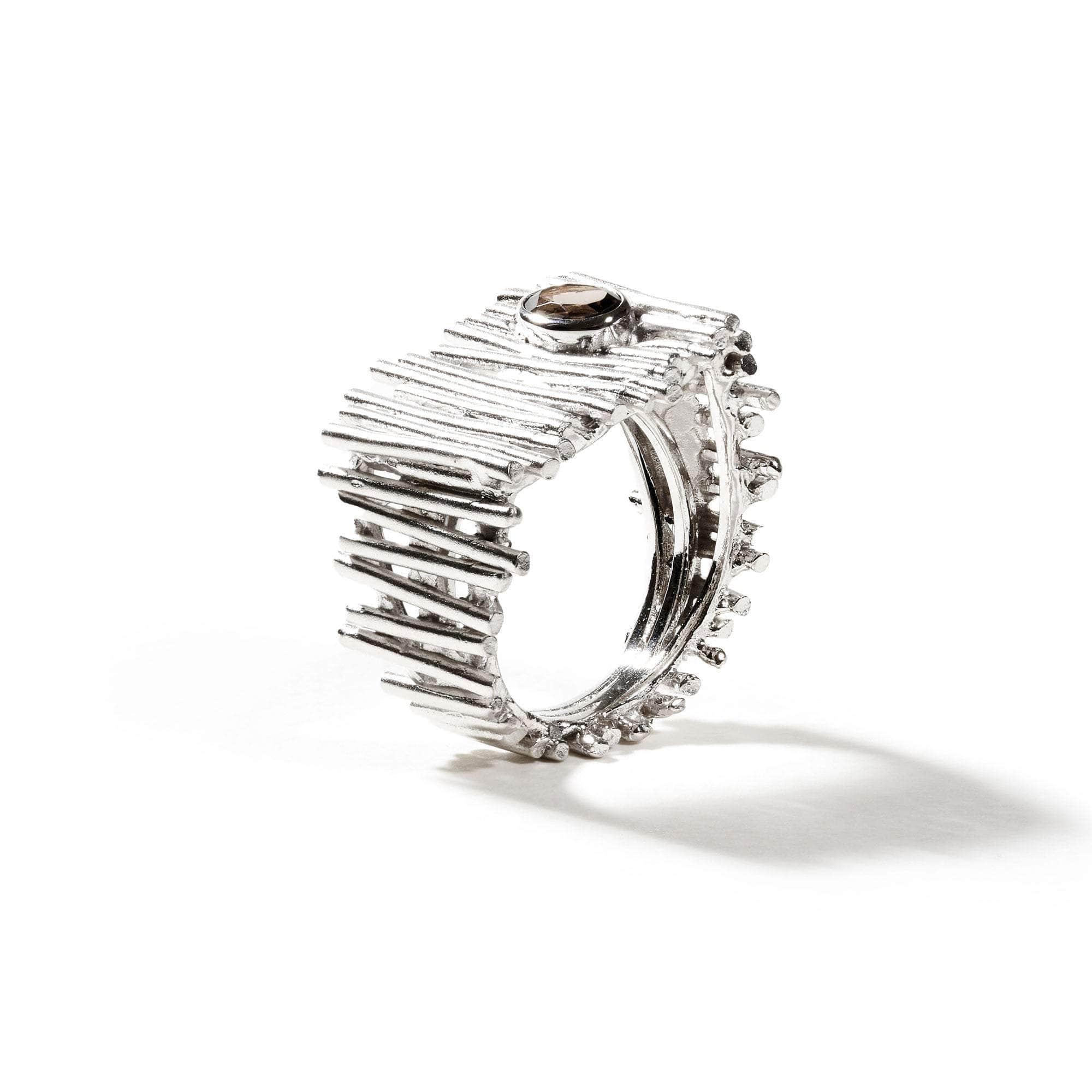 Taia Smoky Quartz Ring (White Rhodium) GERMAN KABIRSKI