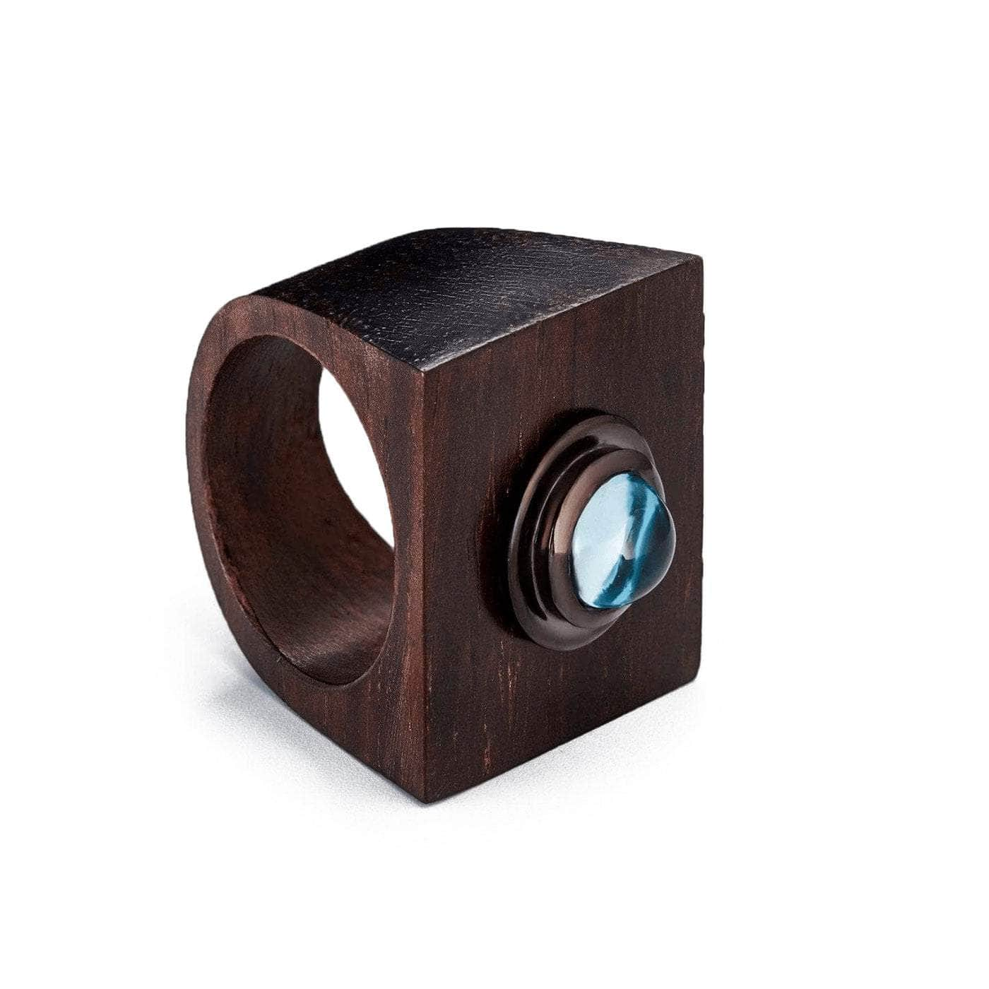 Tashna Blue Topaz Wood Ring GERMAN KABIRSKI