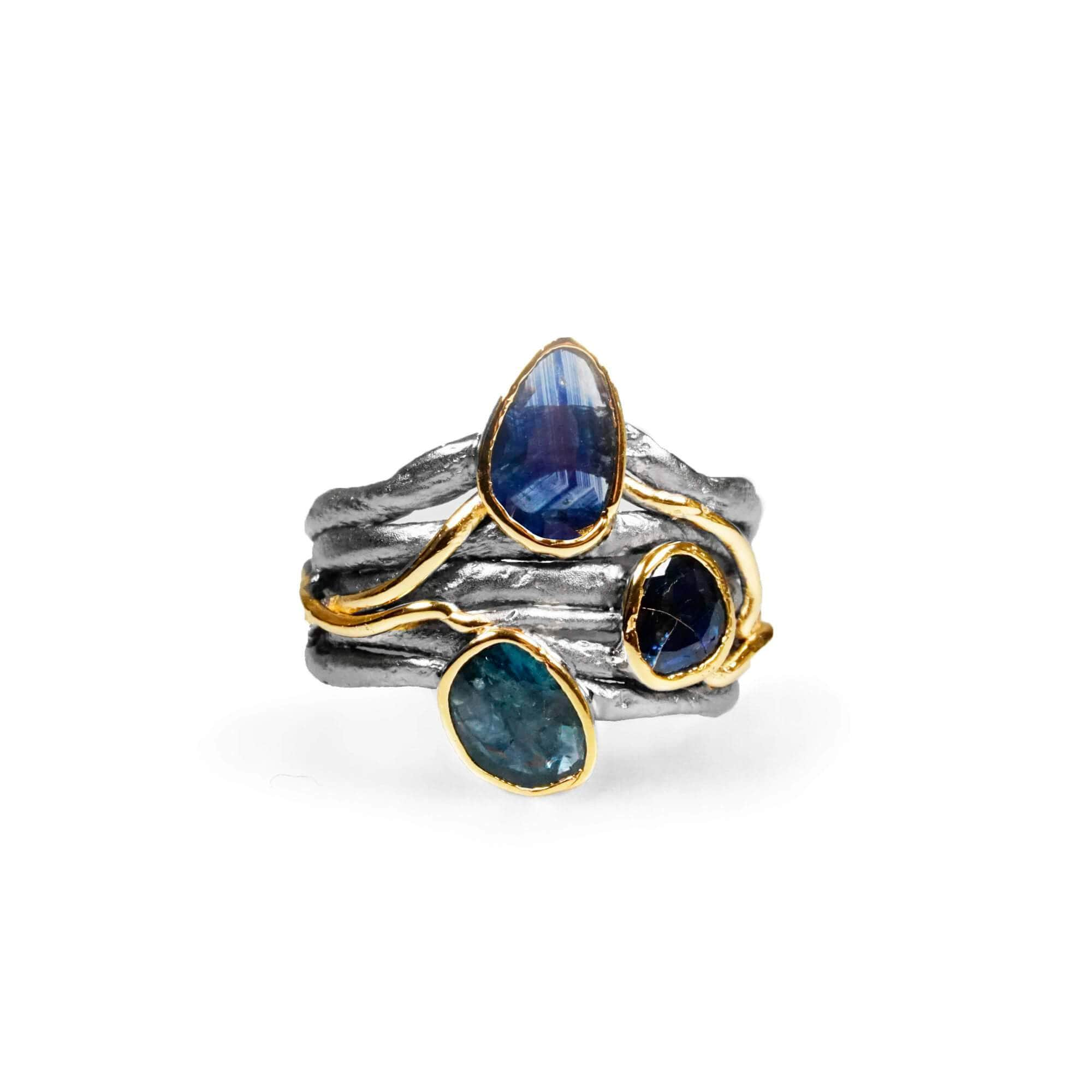 Trioche Blue Sapphire Ring GERMAN KABIRSKI