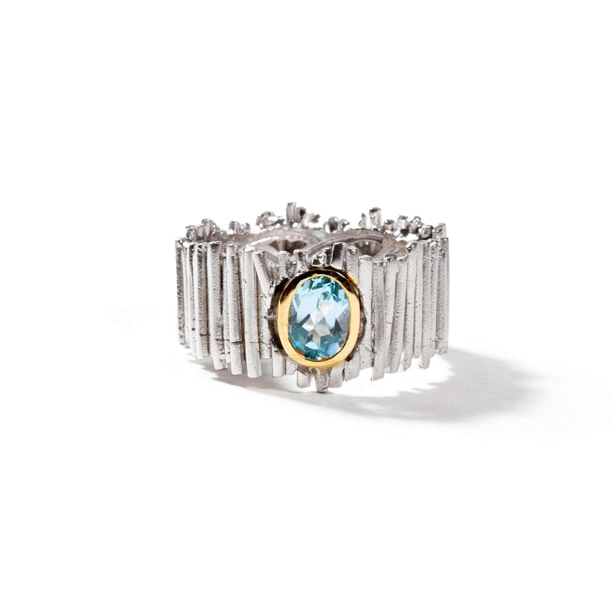 Vetus Sky Blue Topaz Ring (White Rhodium) GERMAN KABIRSKI